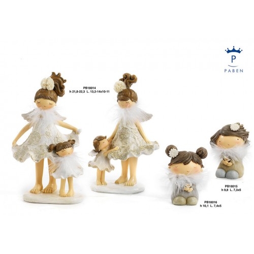 BIMBO ALI CON PIUME 9.8 CM. RESINA