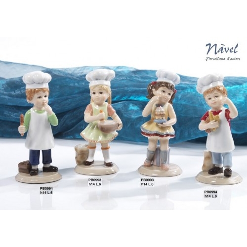 BIMBO CUOCO 14 CM. 2 ASSORTITI PORCELLANA