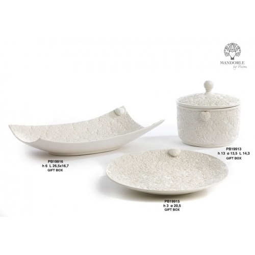 BISCOTTIERA A MERLETTO CON CUORE 13 CM. CERAMICA