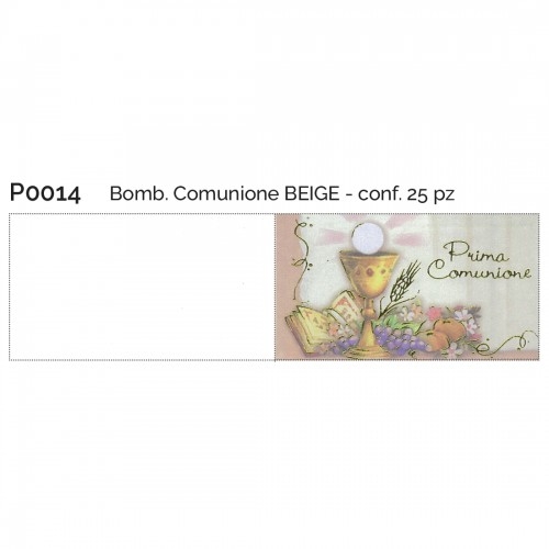 BOMB.COMUNIONE BEIGE CONF.25 PZ