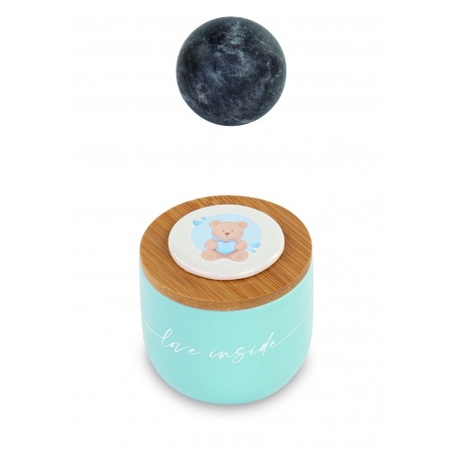 CANDELA BARATTOLO AZZURRO CON ORSETTO