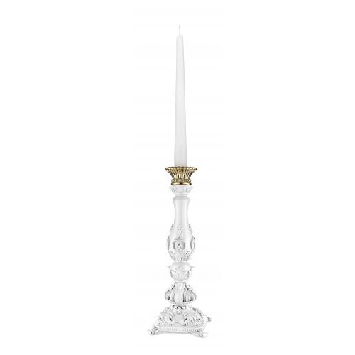 CANDELIERE BAROCCO H.40 BIANCO