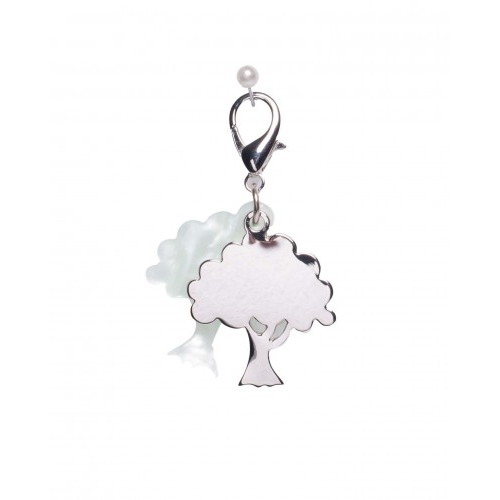 Ciondolo Doppio Albero Verde Chiaro/Acciaio