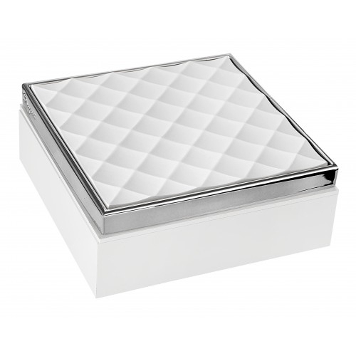 COFANETTO 17X17 BIANCO/ARGENTO