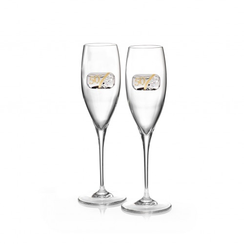 CONFEZIONE COPPIA FLUTE 50° ANNIVERSARIO