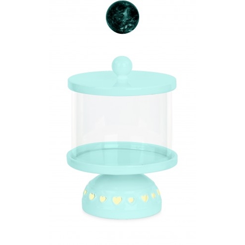 CONT.AZZURRO CON COPERCHIO E LED