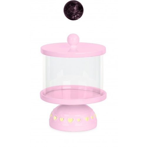 CONT.ROSA CON COPERCHIO E LED