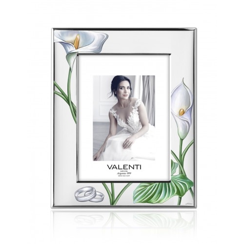 cornice portafoto con CALLA e fedi retro bianco – 18×24 Cm