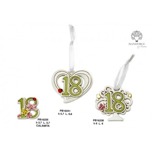 CUORE 18° COMPLEANNO COCCINELLA 6.8 CM. RESINA