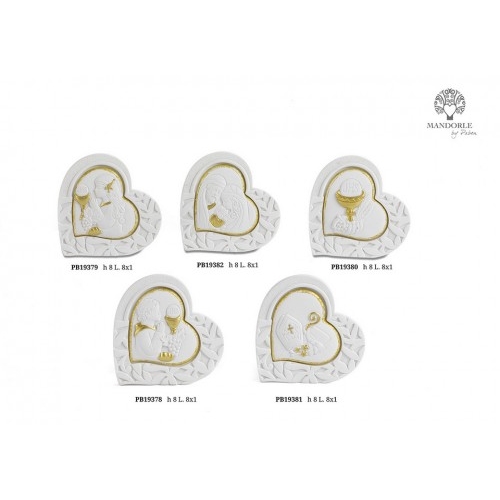 CUORE SACRA FAMIGLIA 8 CM. RESINA