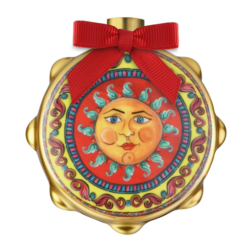 Decorazione di natale con tamburello stemma del sole "Le Gioie"