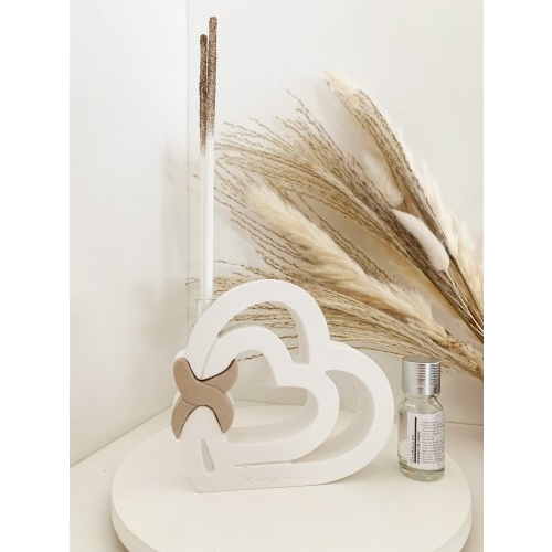 DIFFUSORE GESSO CUORE DOPPIO +KIT ESSENZA