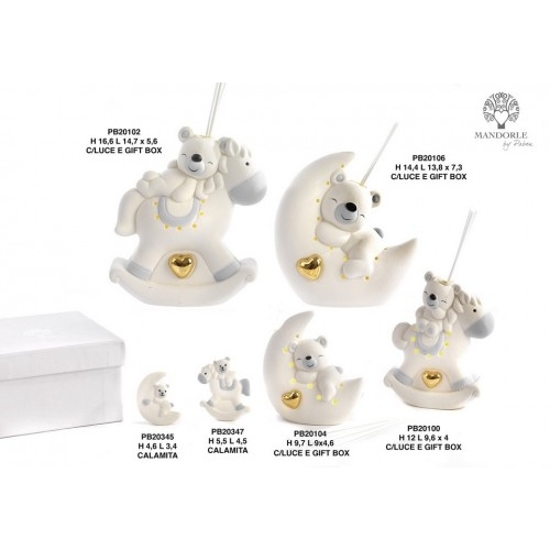 DIFFUSORE ORSETTO CAV. DONDOLO CELESTE 16.6 CM. PORC. LUCE