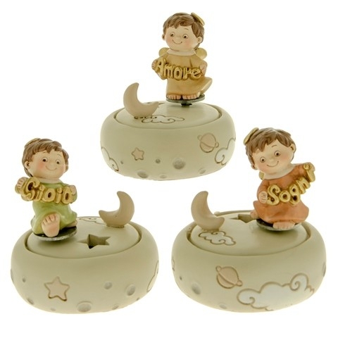 CARILLON CON ANGIOLETTO IN CERAMICA CONF. ASSORTITE 9 CM