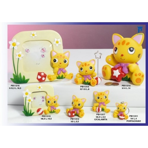 CLIP PORTAFOTO GATTO 7 CM. RESINA