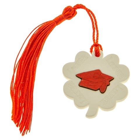 DECORAZIONE IN GESSO PER LAUREA QUADRIFOGLIO CM.4 