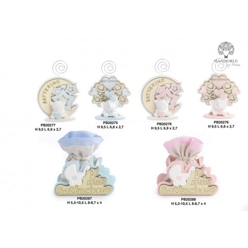 ALBERO CON CLIP ELEFANTE CELESTE 9.5 CM. LEGNO GESSO