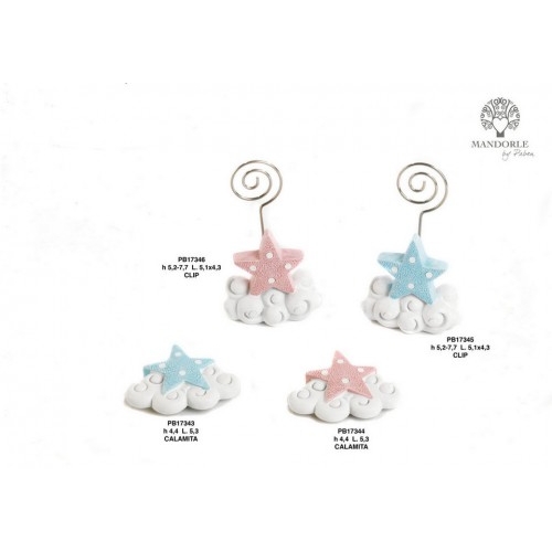 CLIP NUVOLA/STELLA ROSA 5.2 CM. RESINA