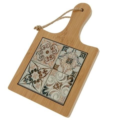 BOMBONIERA TAGLIERE CON MAIOLICHE CM 12X20 