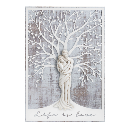 Quadro moderno piccolo in legno shabby chic con innamorati abbracciati