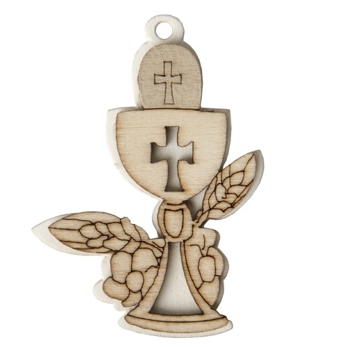 DECORAZIONE IN LEGNO PER COMUNIONE 4,5 CM