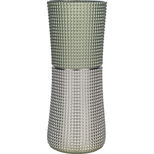 (F.C.) Vaso in vetro QUADRI h.35cm - VERDE SALVIA