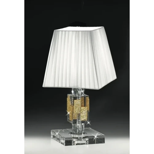 LAMPADA ranoldi IN CRISTALLO con elementi DORATI cm.40