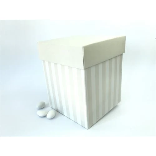 Scatola a righe con coperchio