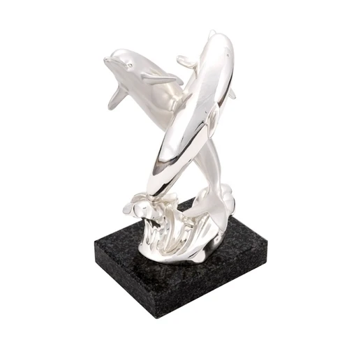 Coppia delfini in argento