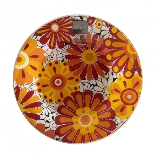 SET 3 PIATTINI IN VETRO DECORATO CM.21