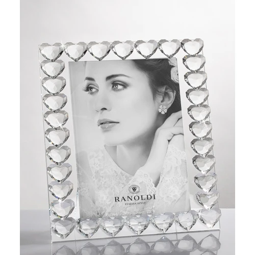 PORTAFOTO CUORI IN CRISTALLO cm.20X25 - RANOLDI