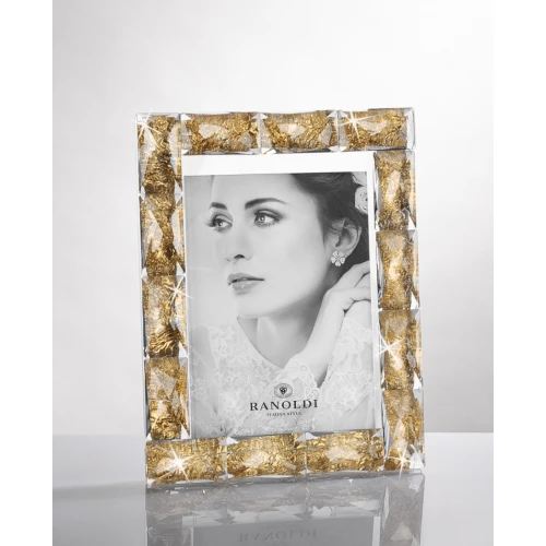 CORNICE IN CRISTALLO CM.13X18 INSERTI DORATI