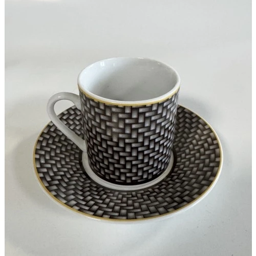 set 12 tazzine caffe in fine porcellana trama ad intreccio