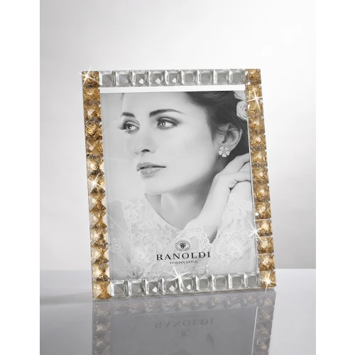 CORNICE IN CRISTALLO CM.20X25 ELEMENTI DORATI