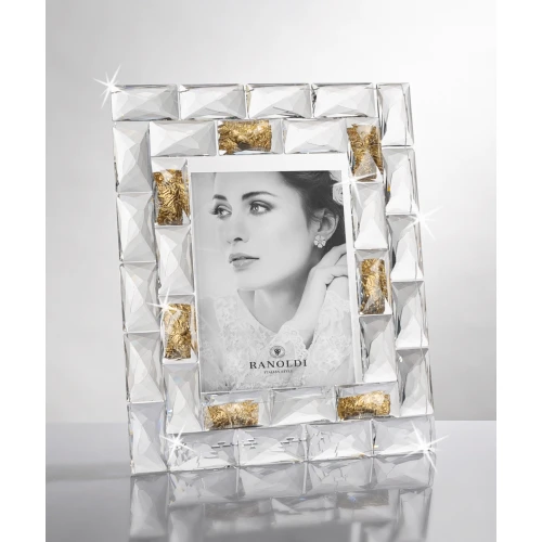 CORNICE IN CRISTALLO CM.13X18 INSERTI DORATI