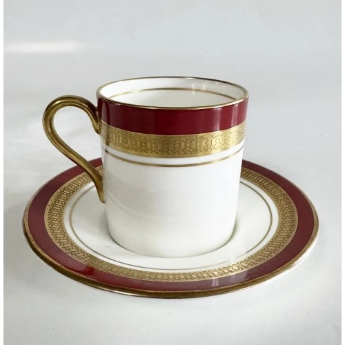 set 6 raffinatissime tazzine caffè decoro marone in porcellana Bone China - aynsley made in england 