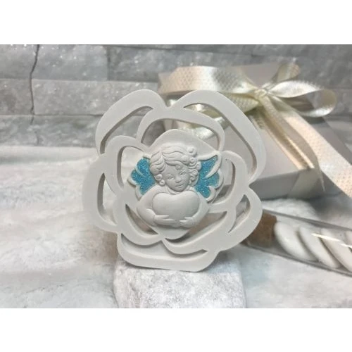 Icona angelo ali azzurre