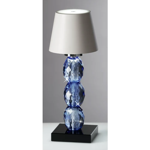 LUME IN CRISTALLO BLU LED TOUCH - CUPOLA BIANCA