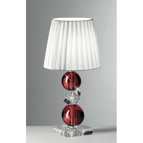 LAMPADA IN CRISTALLO CON ELEMENTI ROSSI CM.42