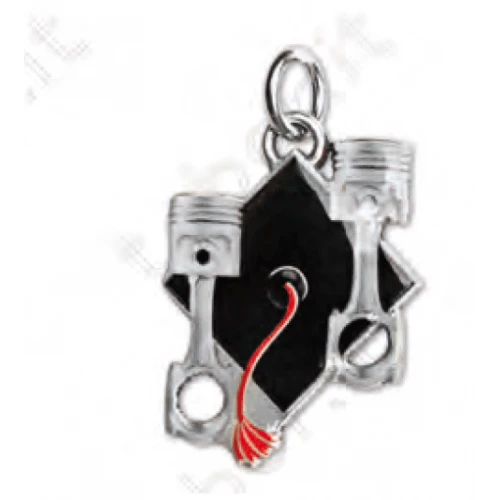 Ciondolo tocco e pistoni - Bomboniera laurea