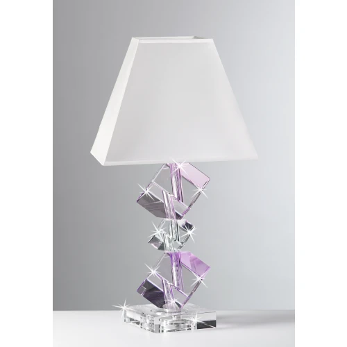 LUME IN CRISTALLO TRASPARENTE E AMETISTA CM.43
