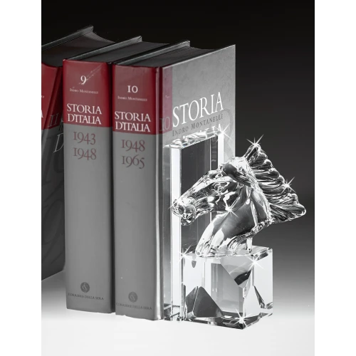 FERMALIBRI IN CRISTALLO TESTA DI CAVALLO - RANOLDI