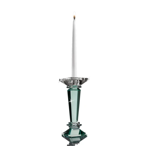 CANDELABRO 1 FIAMME IN CRISTALLO VERDE ACQUA - RANOLDI 
