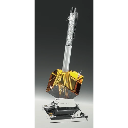 PORTAPENNA COLORATO IN CRISTALLO AMBRA