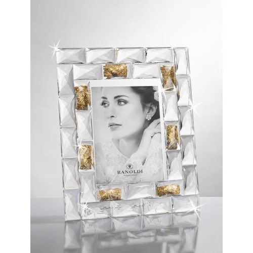CORNICE IN CRISTALLO CM.20X25 INSERTI DORATI