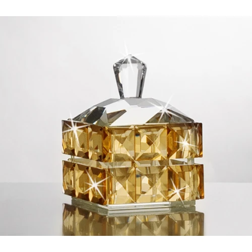 PORTAGIOIE IN CRISTALLO AMBRA CM.8X8X10 - RANOLDI