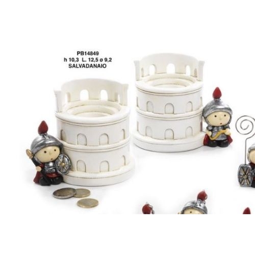 Salvadanaio con Colosseo e Centurione Antica Roma - Mandorle