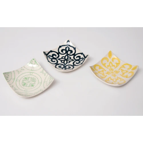 Piattino in ceramica 3 colori assortiti