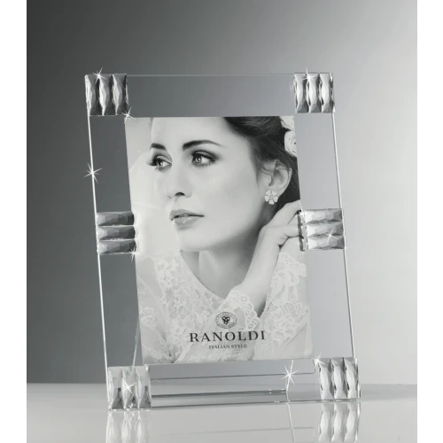 Portafoto in Cristallo Ranoldi con Righe a Rilievo – Made in Italy cm.13x18