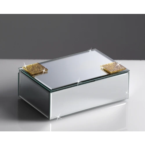 Portagioie Ranoldi in Cristallo a Specchio con Dettagli Dorati: Bomboniera Matrimonio e Nozze d’Oro